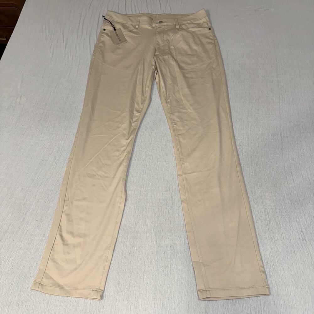 Collars and Co CEO Tech Pull On Pants Stretchy Stone Beige Mens 36x34 NWT